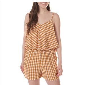 Angie Juniors Gingham Golden Yellow SET (top + shorts)